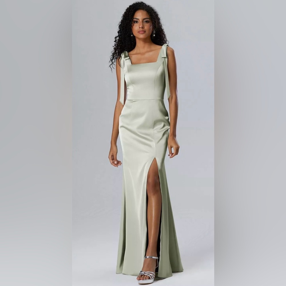 Elegant Sage Green Evening Gown